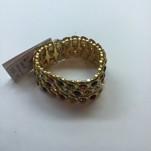 Kate Spade New Elasticized Gold Multi Stone Bracelet - Picture 2 of 3